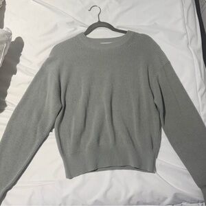 Aritzia/Wilfred Green Crew Neck Sweater Classic Knit